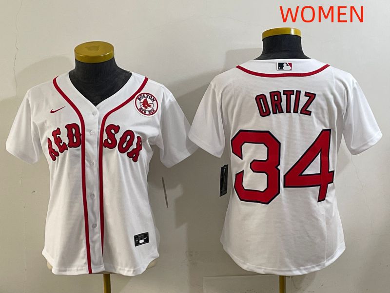 Women 2025 Boston Red Sox #34 Ortiz White Game Nike MLB Jersey style 7->women mlb jersey->Women Jersey
